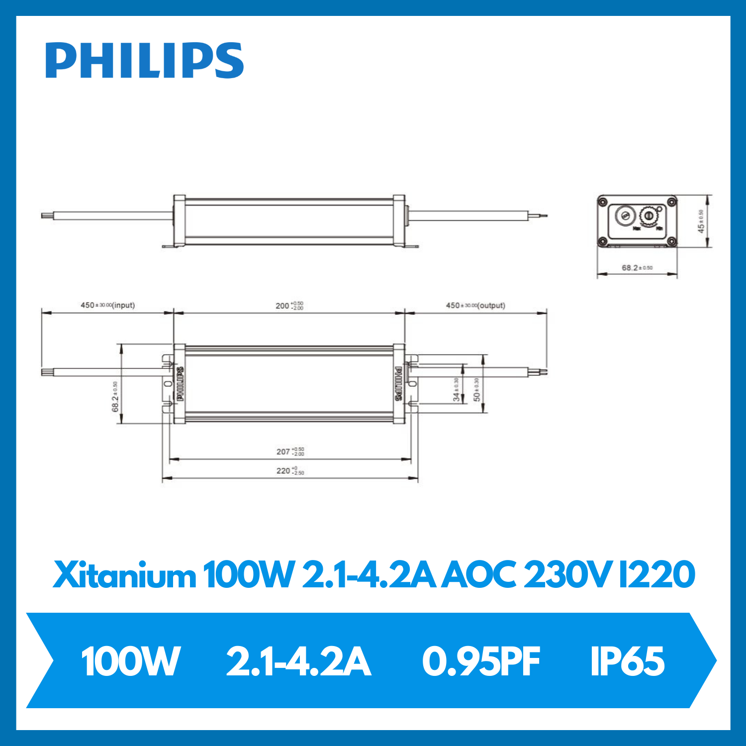 PHILIPS Xitanium 100W 2.1-4.2A AOC 230V I220