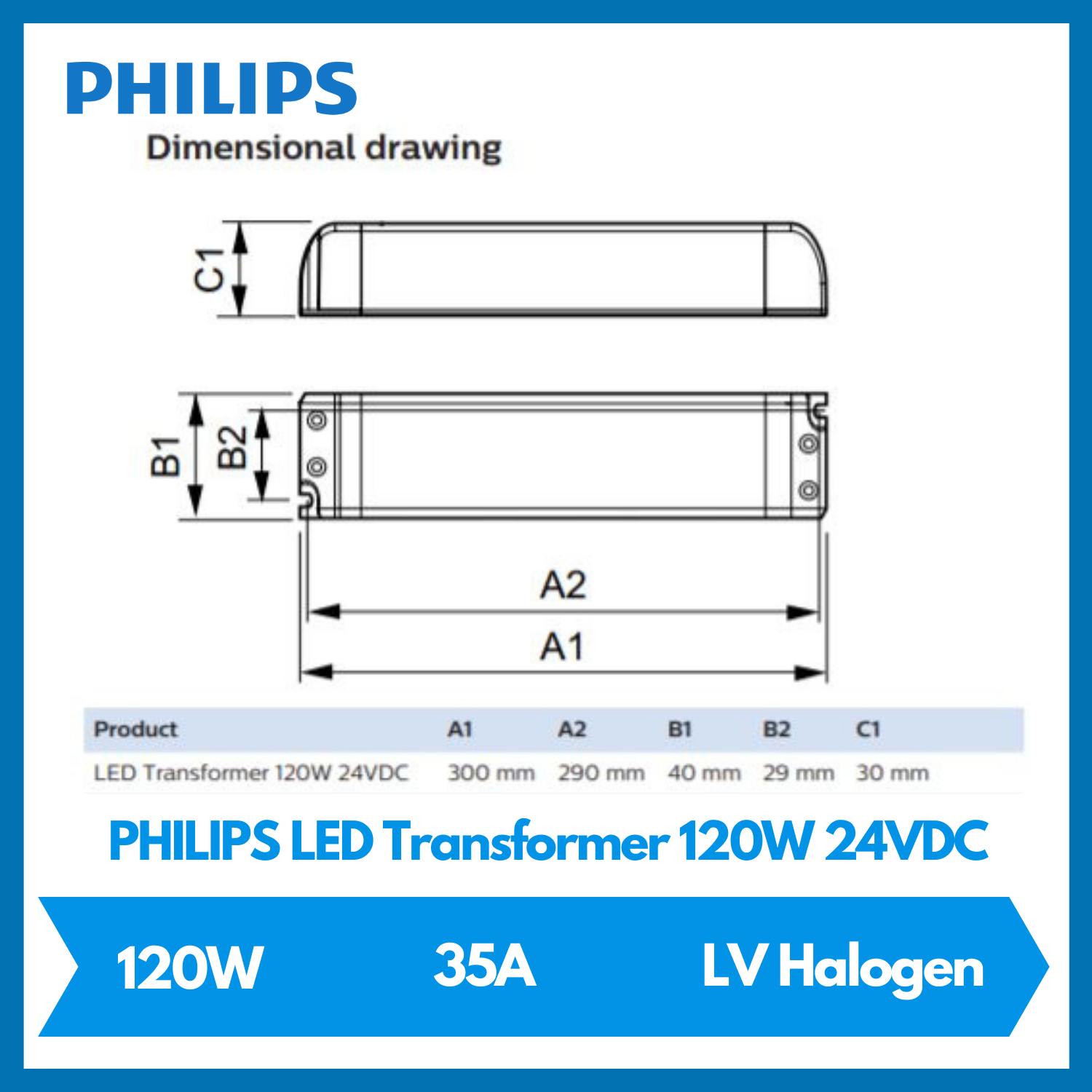 PHILIPS LED Transformer 120W 24VDC