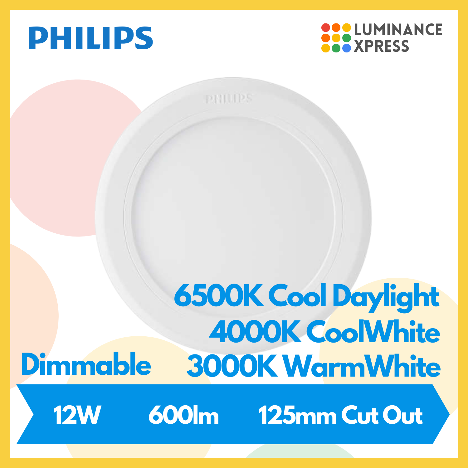 PHILIPS Dimmable Hadron Slim Downlight 5 Inch Round 12W