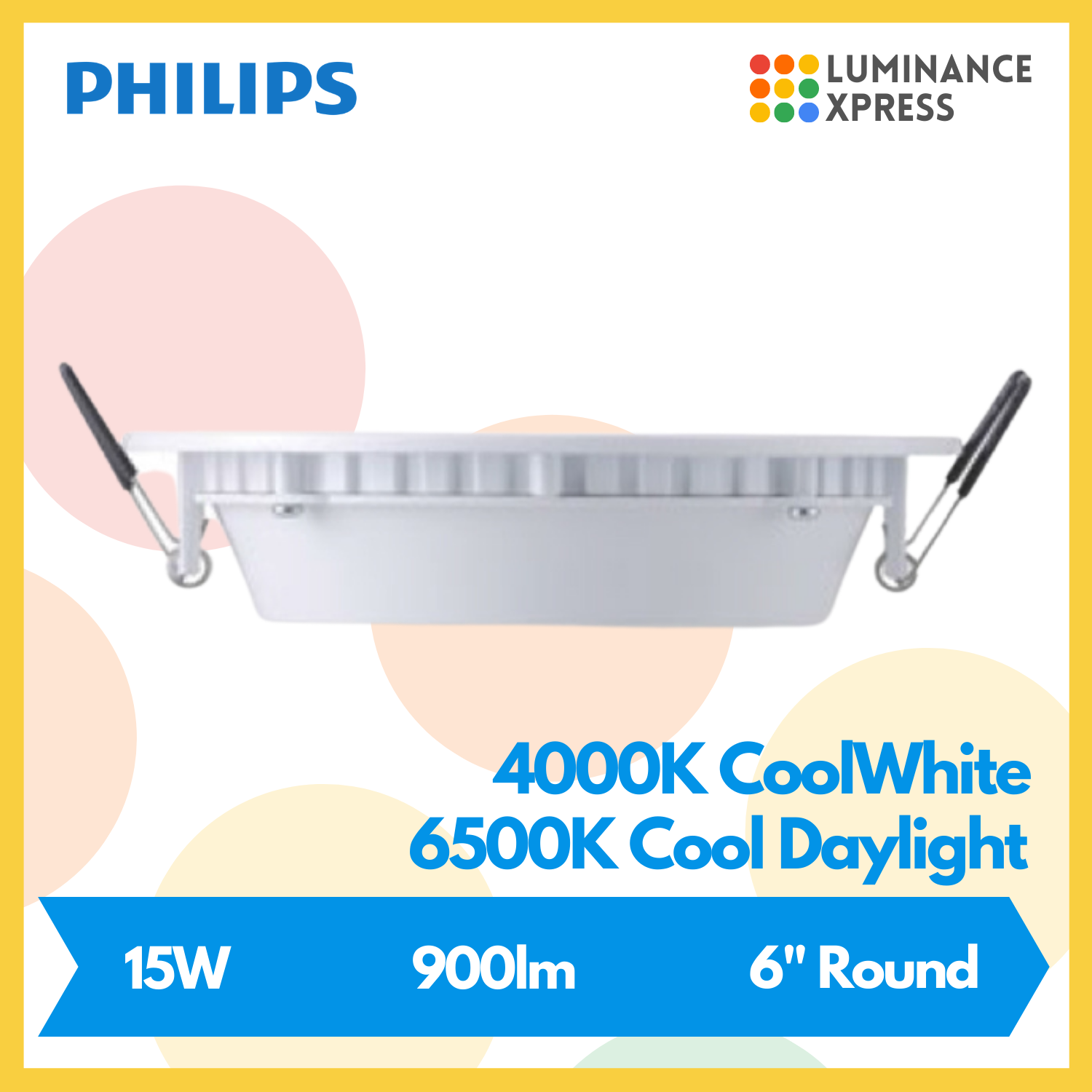 PHILIPS Essential SmartBright LED Downlight 6 Inch Round 15W [6 Units]